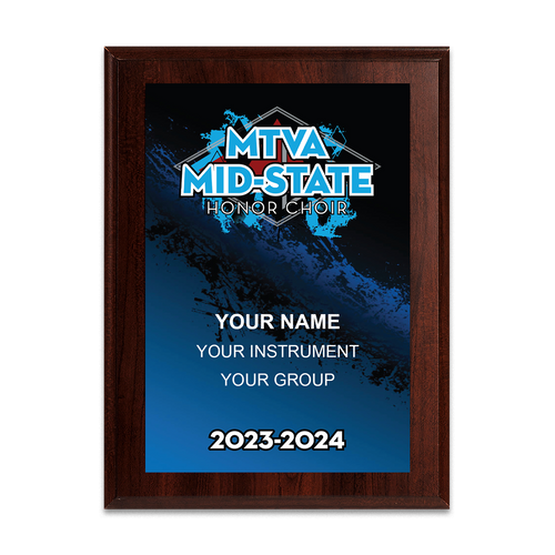 2023-2024 MTVA Mid-State Honor Choir 6x8 Plaque