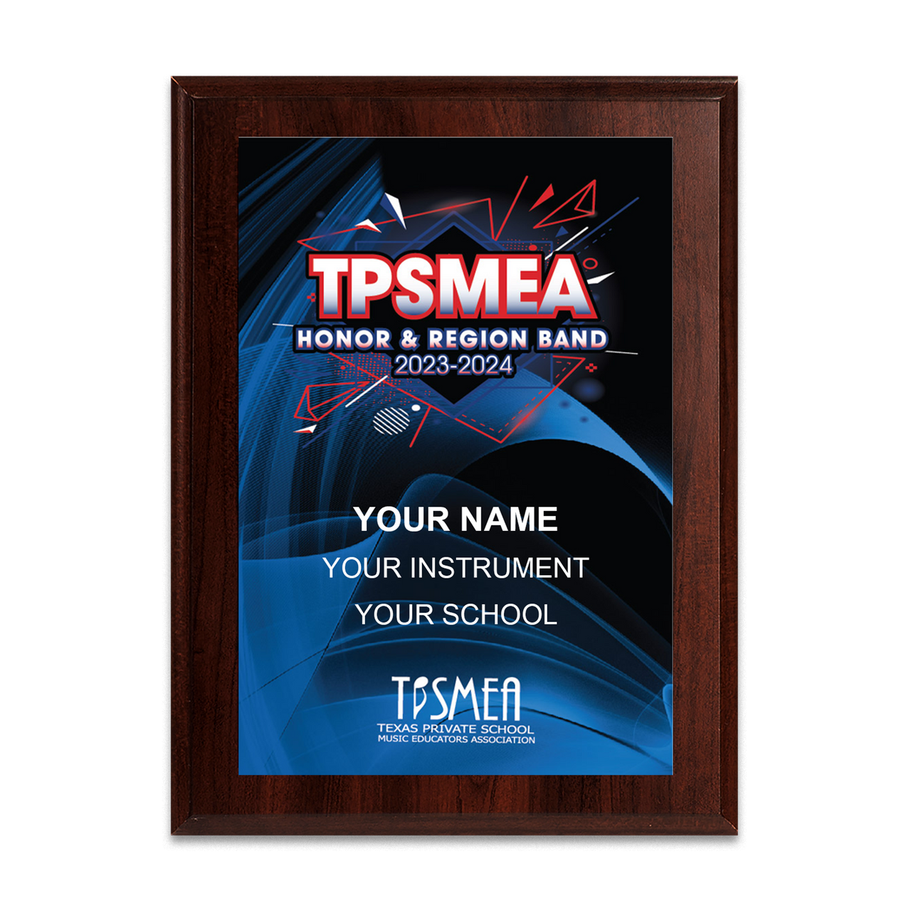 2024 TPSMEA Honor &  Band 6x8 Plaque