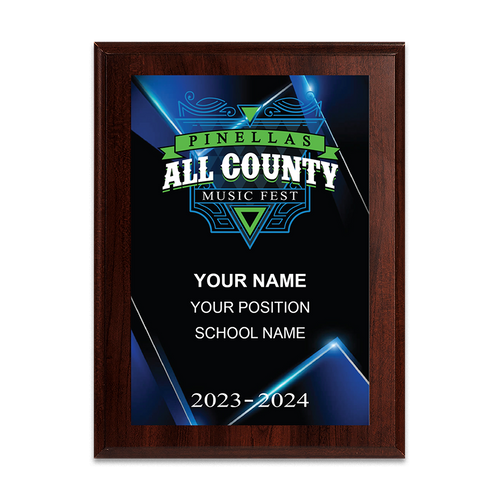 2023-2024 Pinellas All County Festival 6x8 Plaque