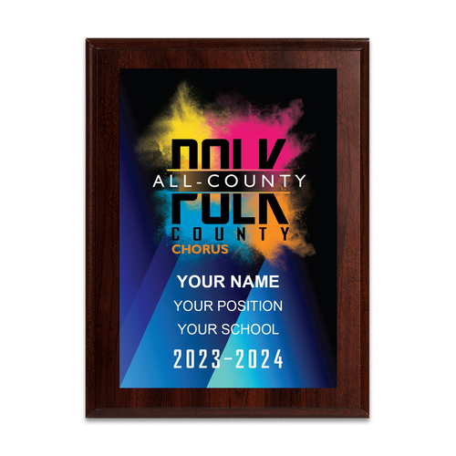 2023-2024 Polk County All County Chorus 6x8 Plaque