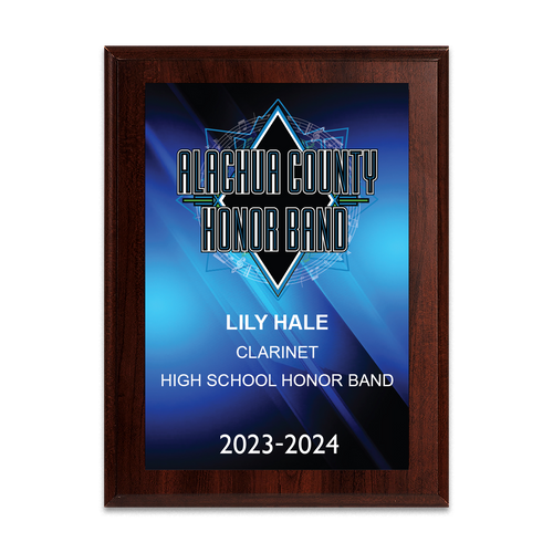 2024 Alachua County Honor Band  6x8 Plaque