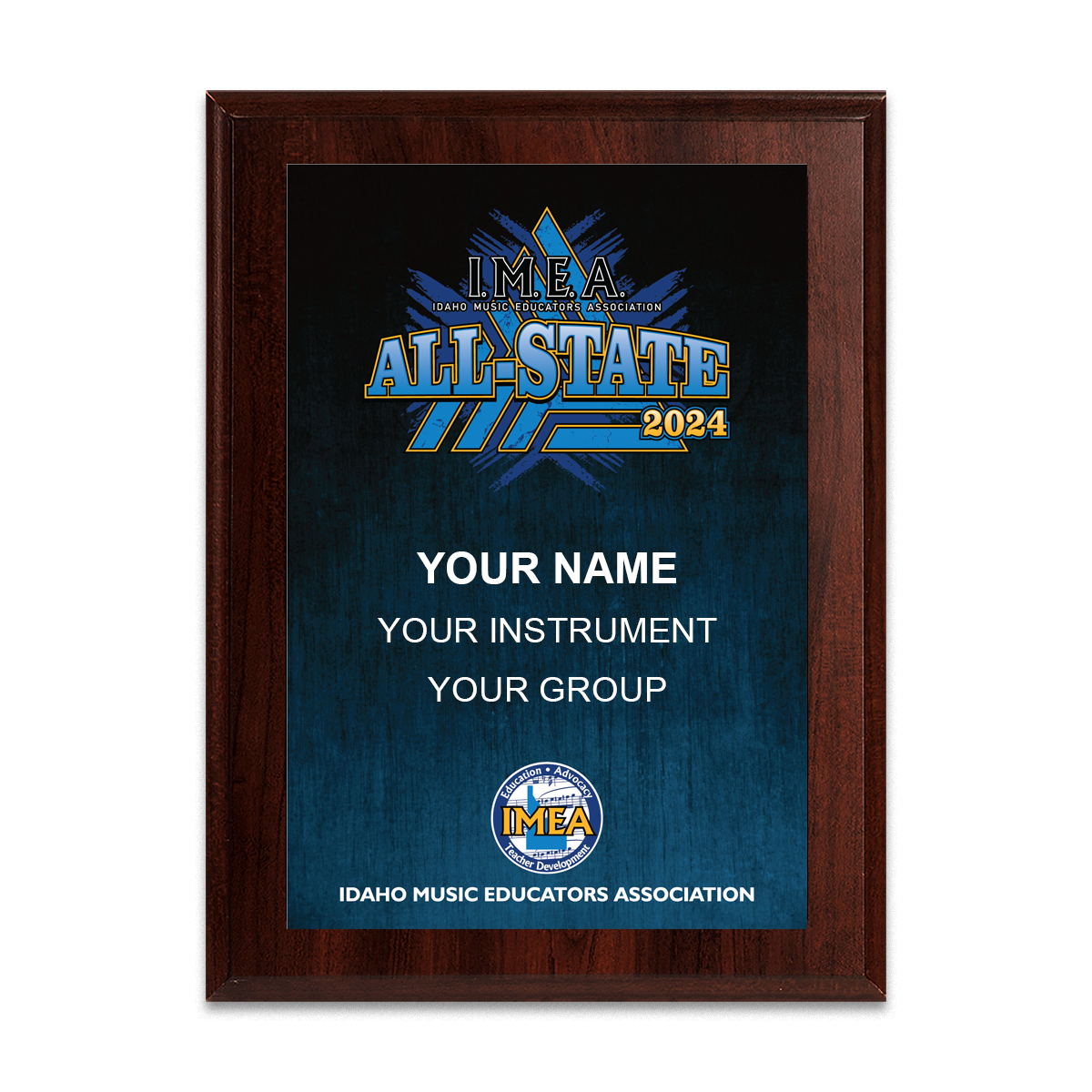 2024 IMEA (Idaho) All-State 8x10 Plaque
