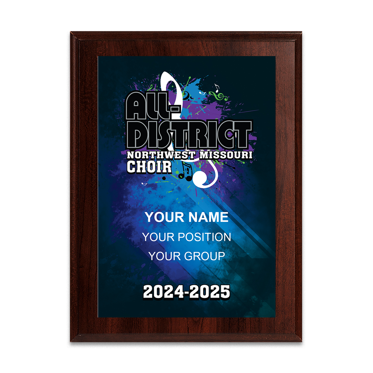 2024 Northwest Missouri All District Choir 6x8 Plaque