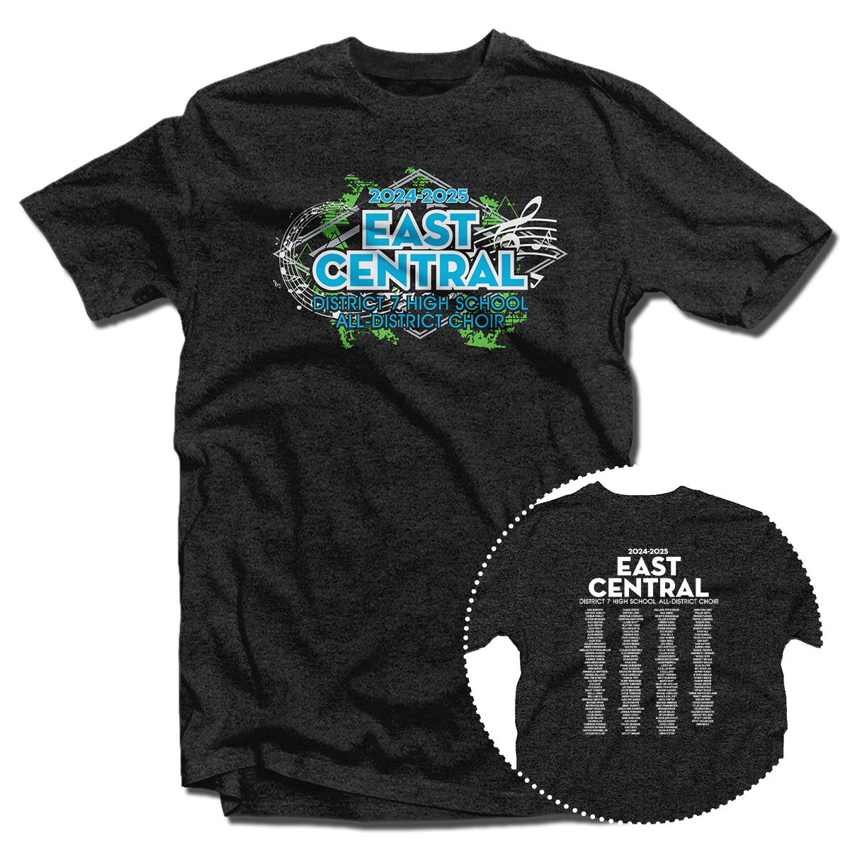 2024-2025 East Central District 7 High School All District Choir T-Shirt