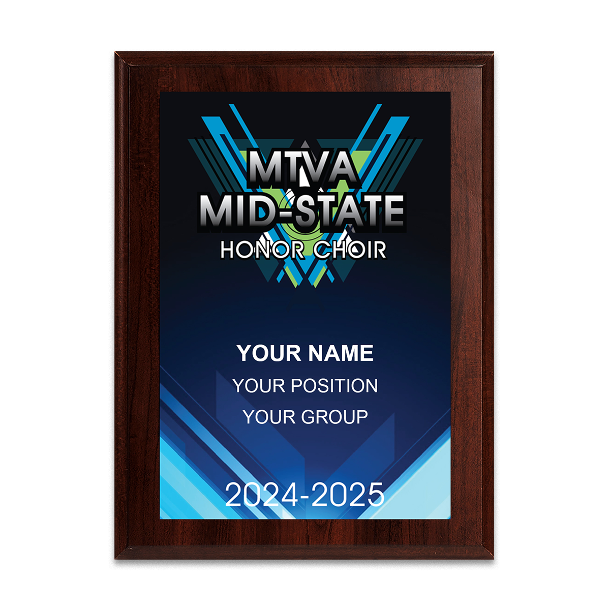 2024-2025 MTVA Mid-State Honor Choir 6x8 Plaque