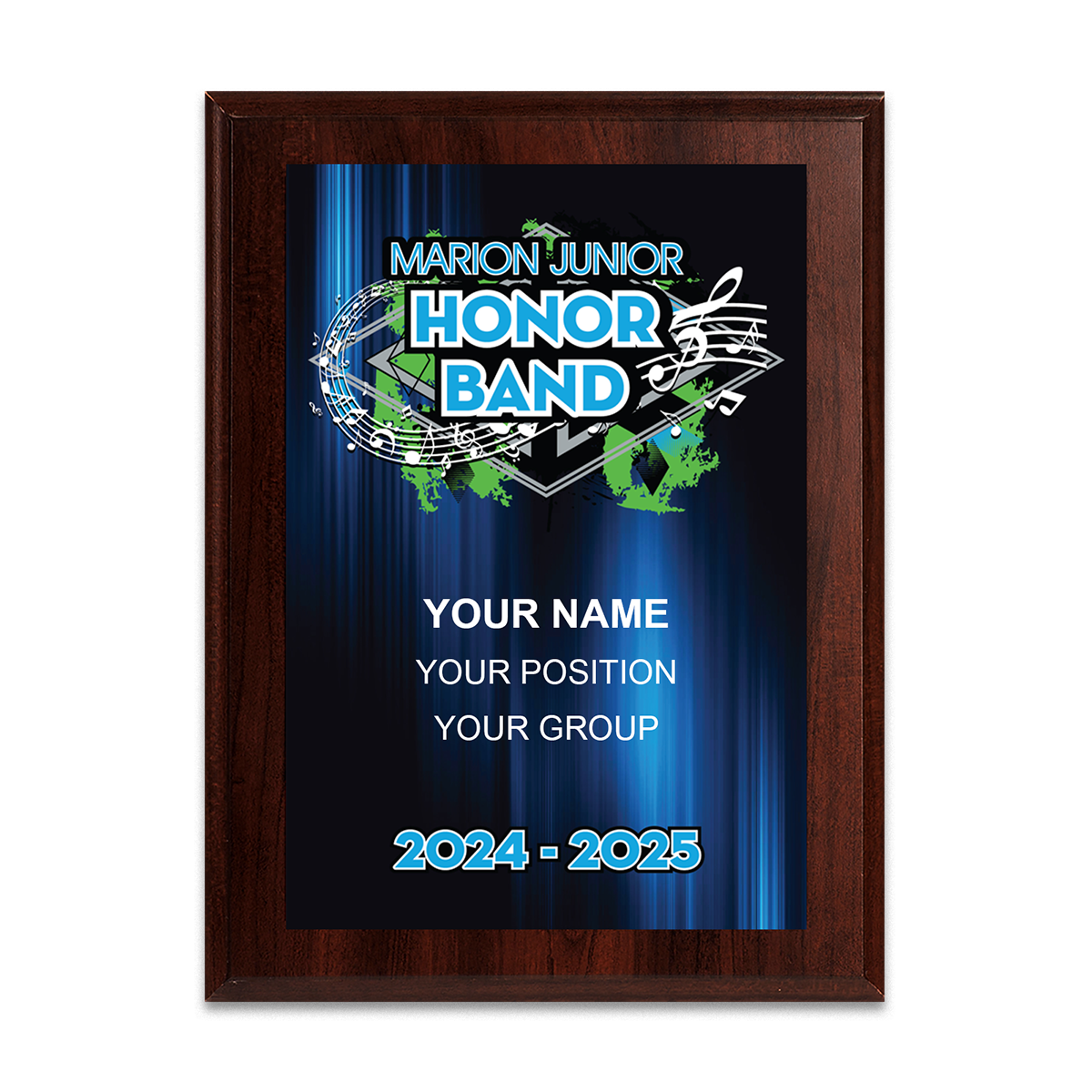 2024-2025 Marion Junior Honor Band 6x8 Plaque
