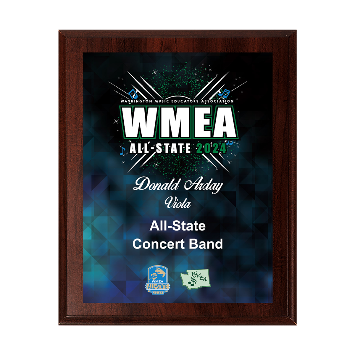 2024 WMEA (Washington) All-State 8x10 Plaque