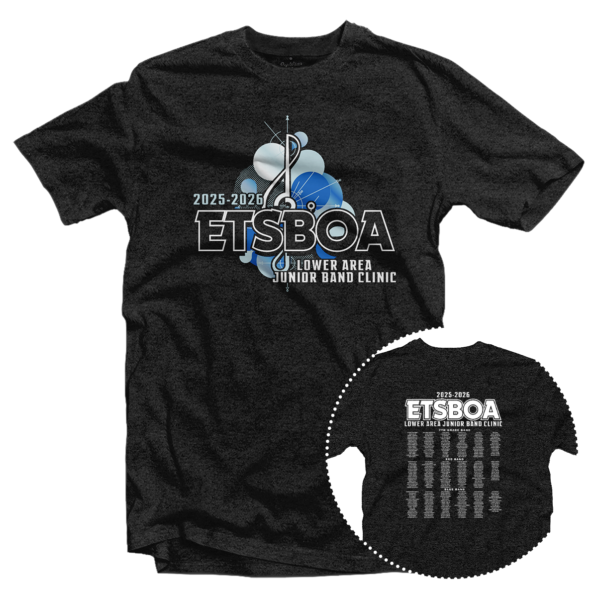 2025-2026 ETSBOA Lower Area Junior Band Clinic T-Shirt