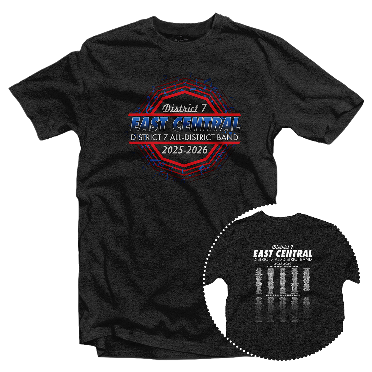 2025-2026 East Central District 7 Band T-Shirt