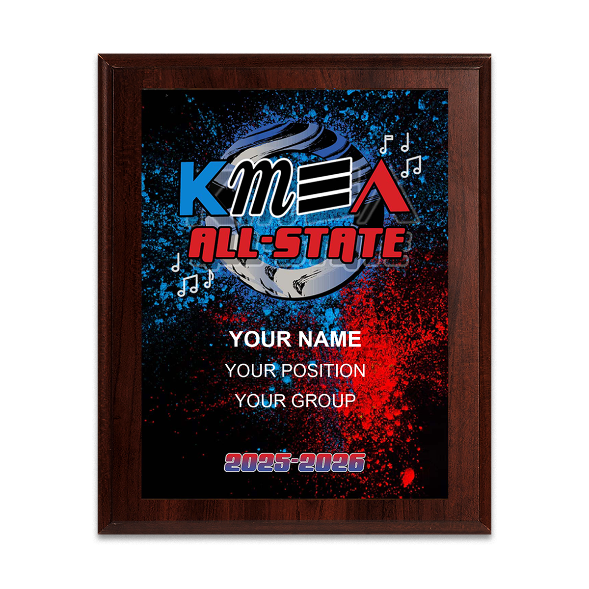 2025-2026 KMEA (Kentucky) All-State 8x10 Plaque