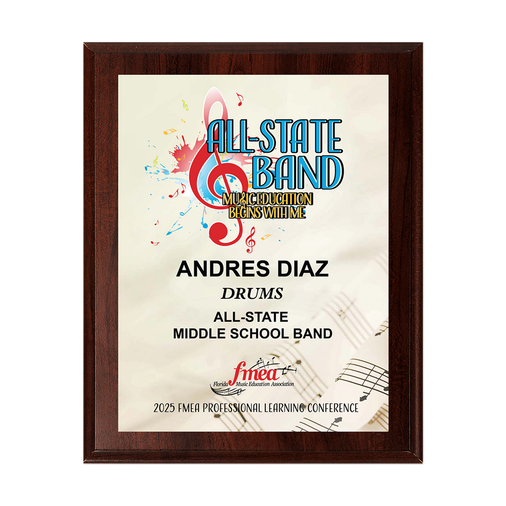 2024-2025 FMEA All-State 8x10 Plaque