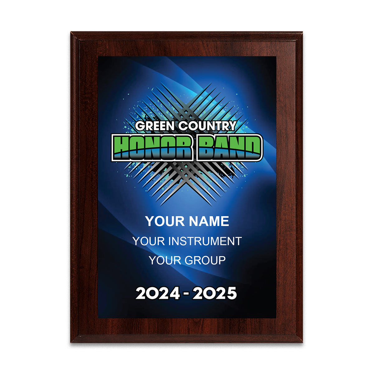 2024-2025 Green Country Honor Band 6x8 Plaque