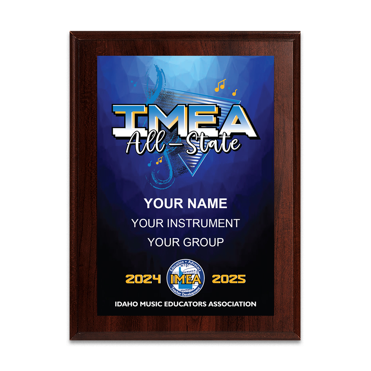2024-2025 IMEA (Idaho) All-State 8x10 Plaque