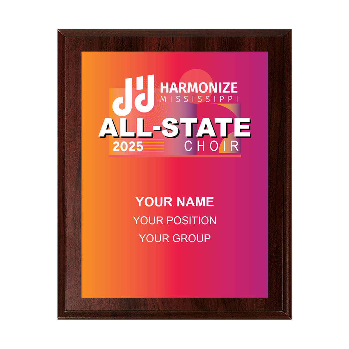 2025 MMEA All-State 8x10 Plaque