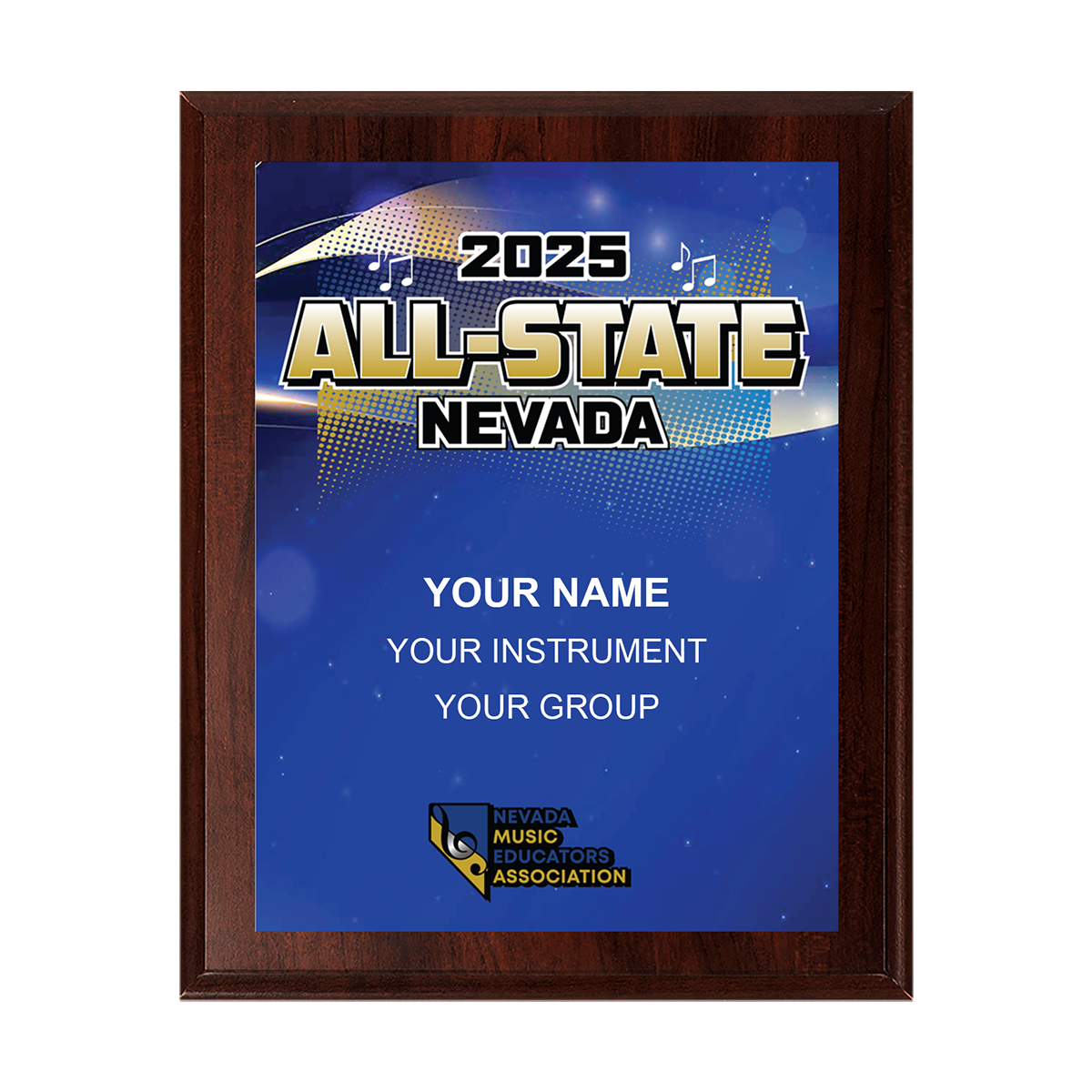 2025 NMEA (Nevada) All-State 8x10 Plaque