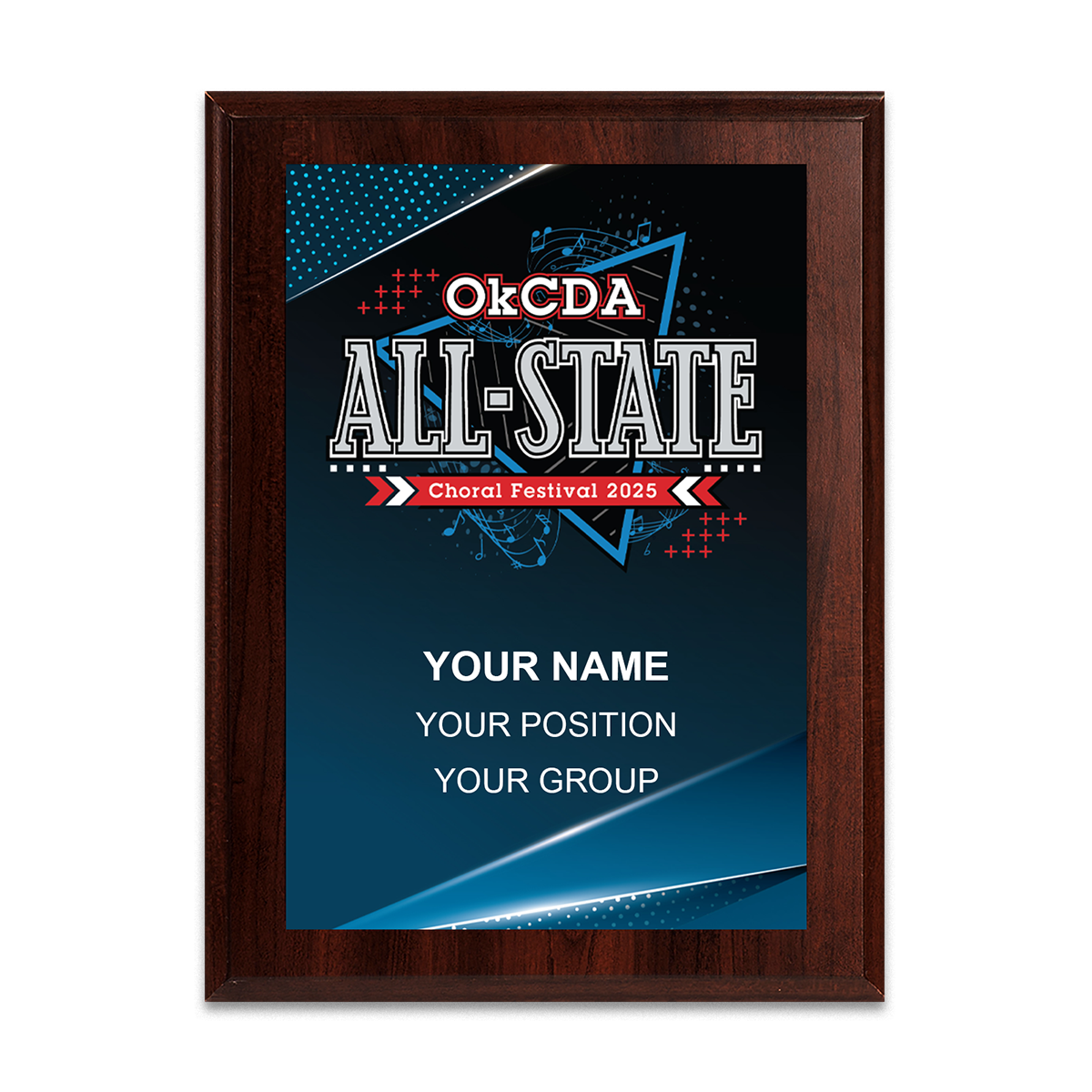2025 OkCDA (Oklahoma) All-State Festival 8x10 Plaque