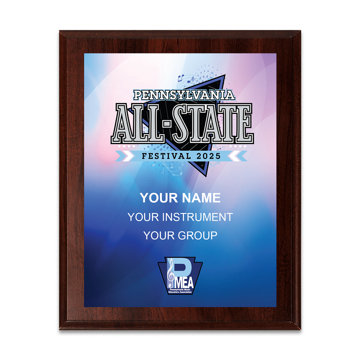 2025 PMEA All-State 8x10 Plaque