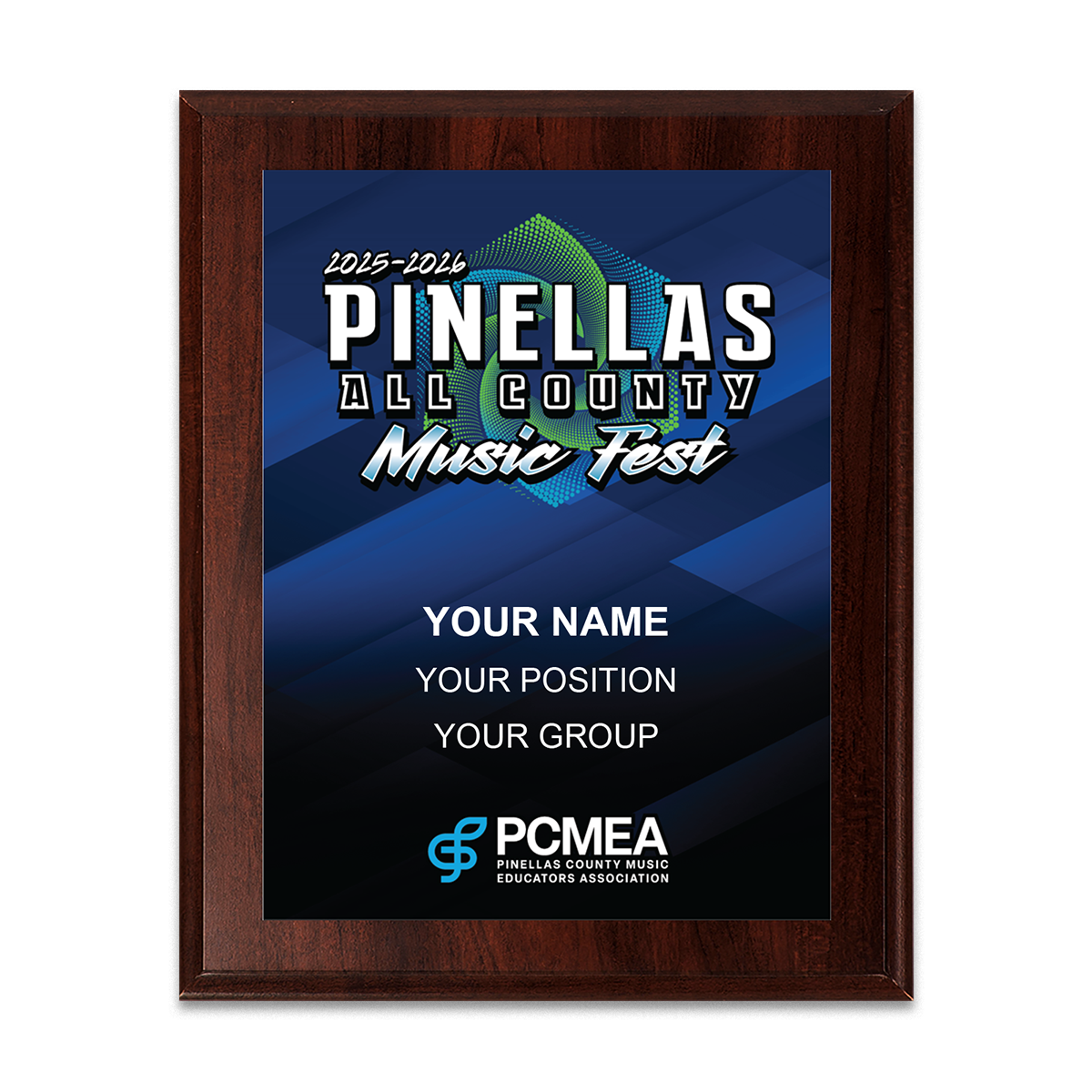 2025-2026 Pinellas All County Jazz and Guitar 6x8 Plaque