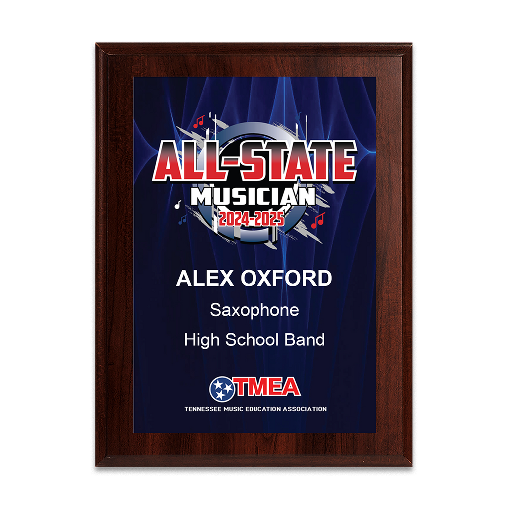 2025 TnMEA All-State Concerts 8x10 Plaque