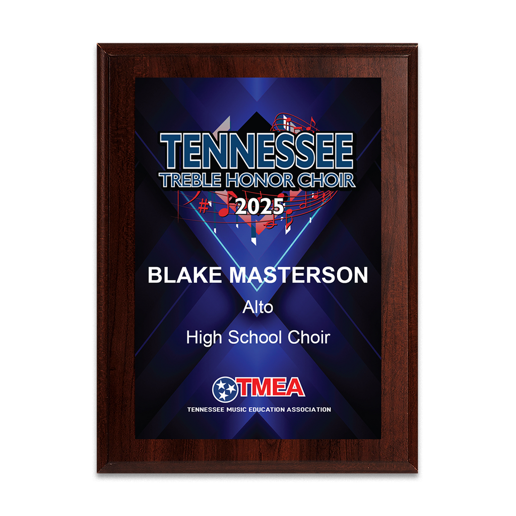 2025 TnMEA All-State Concerts 8x10 Plaque