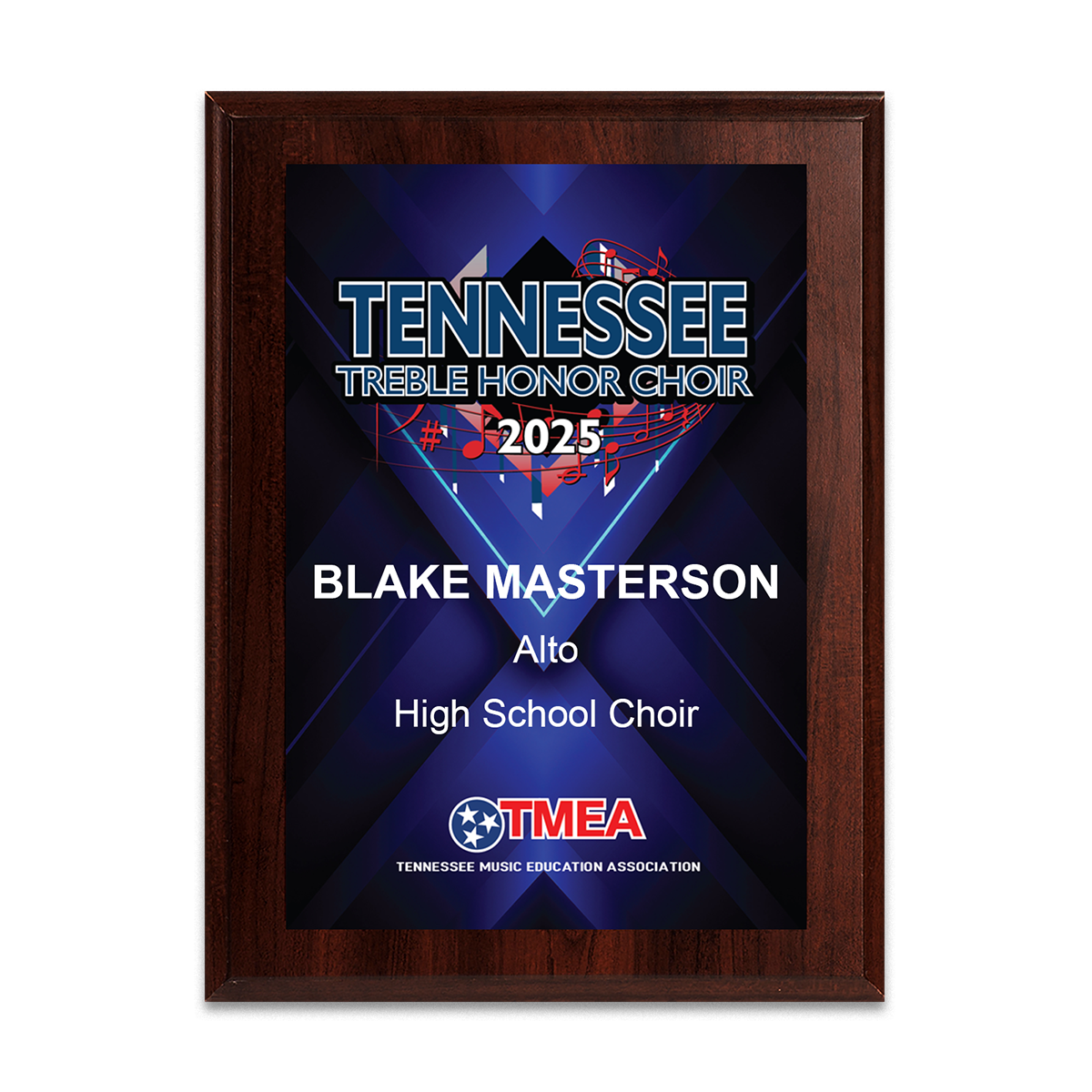 2025 TnMEA All-State Concerts 8x10 Plaque
