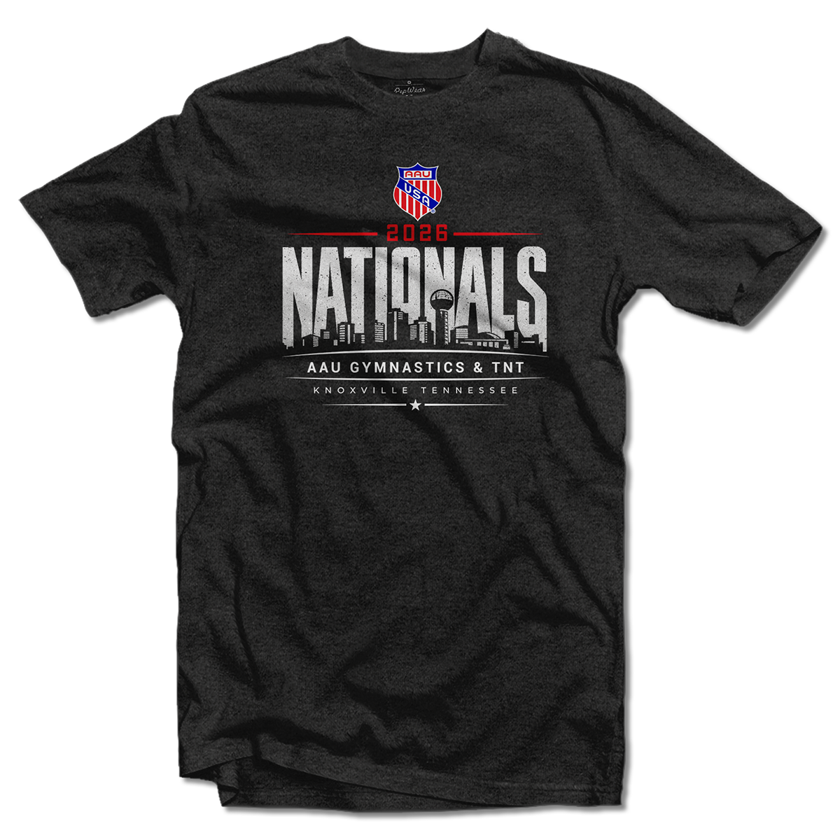 2026 AAU Gymnastics & TNT Nationals Skyline T-Shirt (Heather Black)