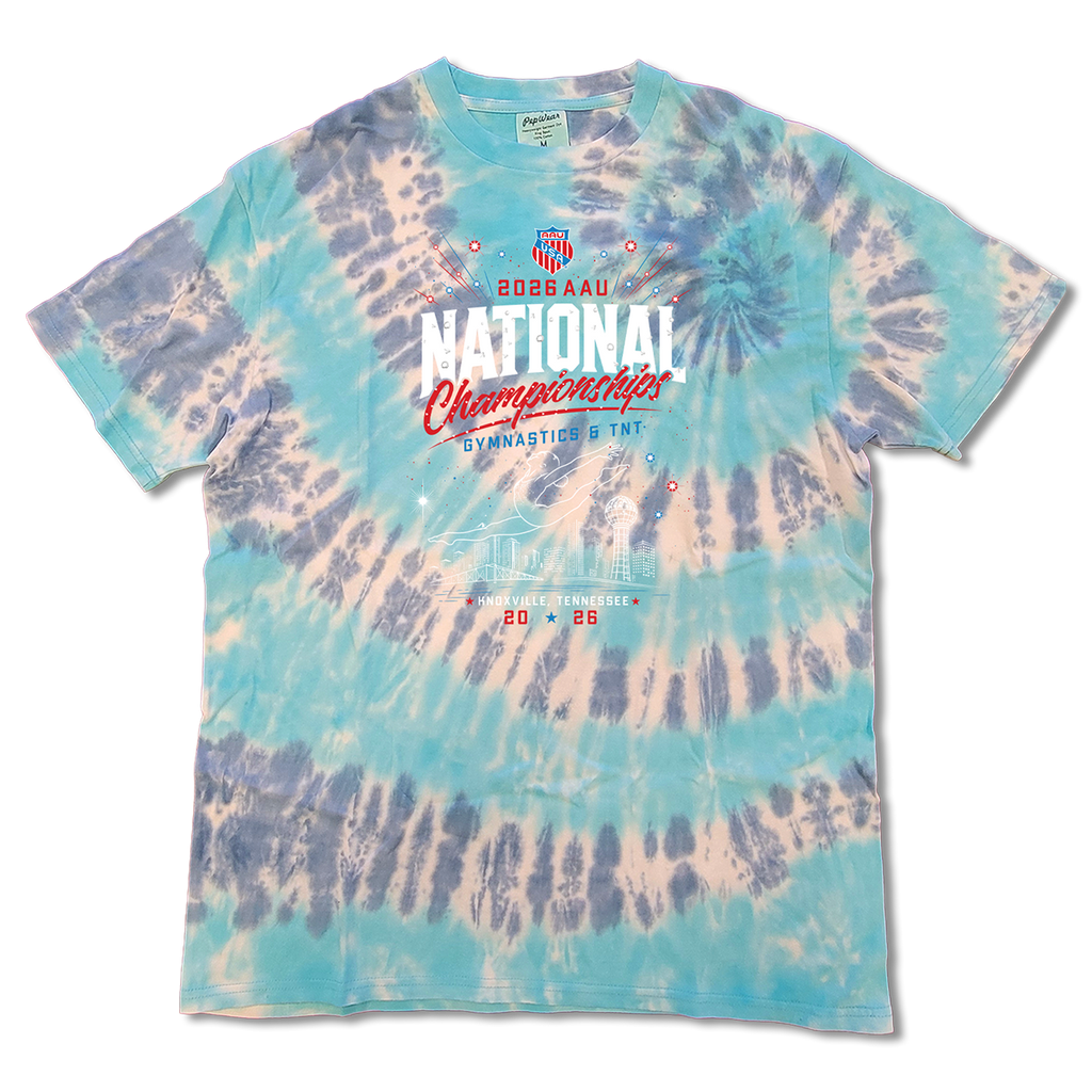 2026 AAU Gymnastics & TNT Nationals Tie-Dye T-Shirt (Aqua)