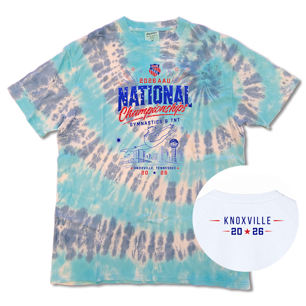 2026 AAU Gymnastics & TNT Nationals Tie-Dye T-Shirt (Aqua)