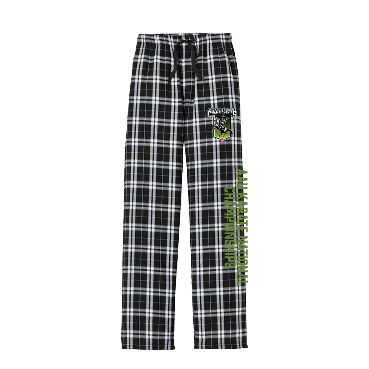 2026 AAU Karate National Championships Pajama Pants (Black Plaid)
