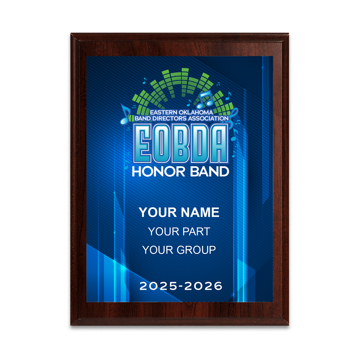 2025-2026 EOBDA Honor Band 6x8 Plaque
