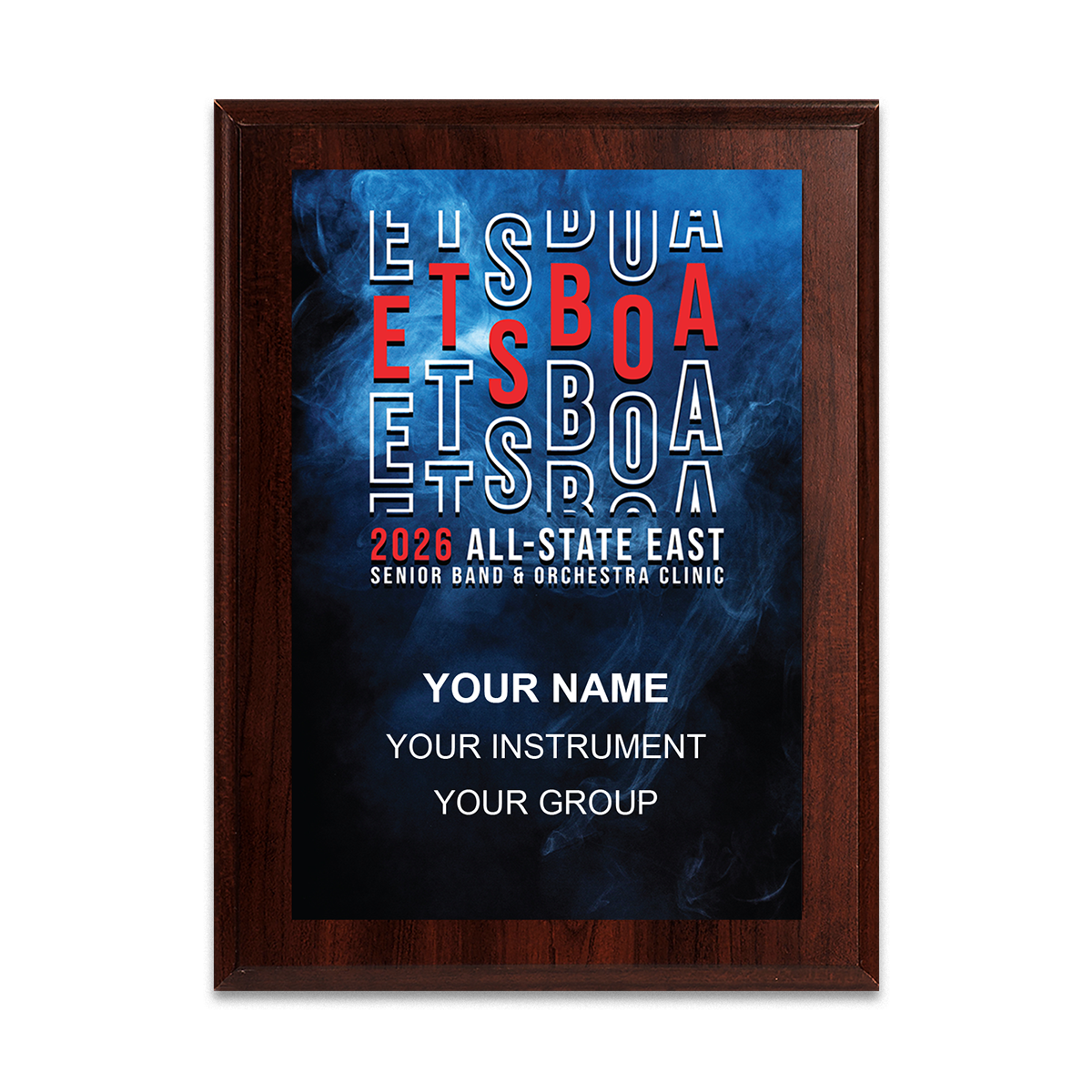 2026 ETSBOA All-State East Senior Clinic 8x10 Plaque