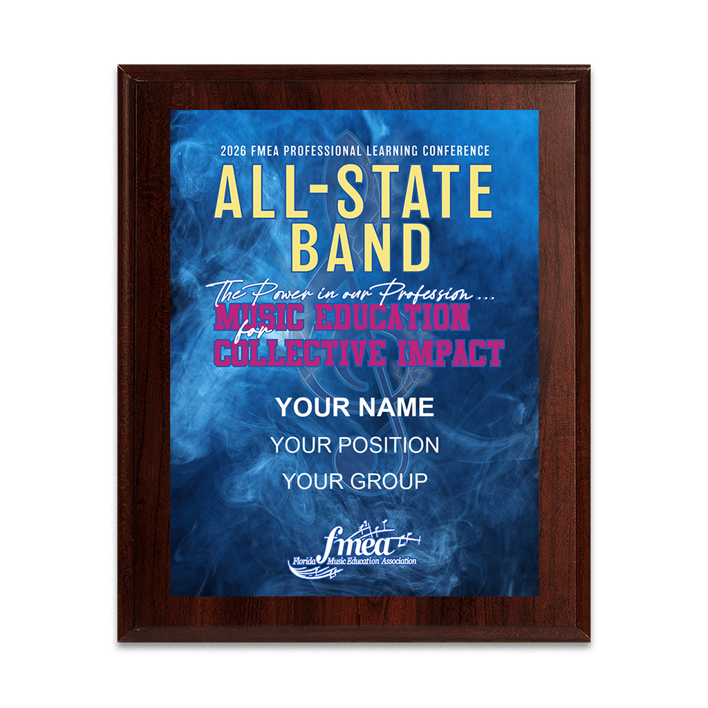 2025-2026 FMEA All-State 8x10 Plaque