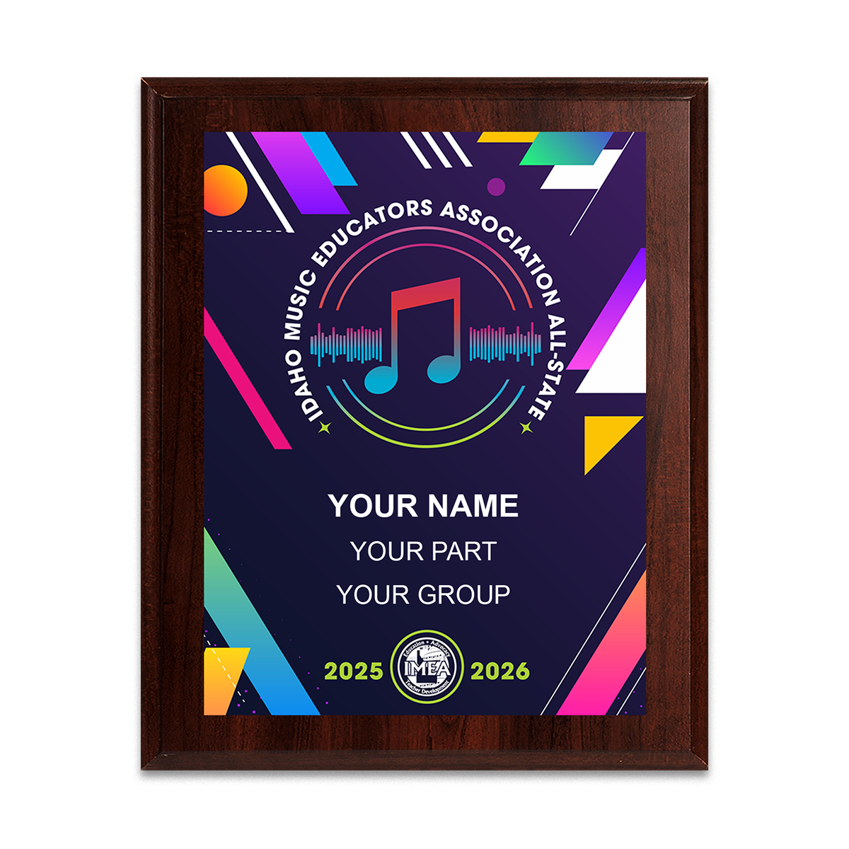 2025-2026 IMEA (Idaho) All-State 8x10 Plaque