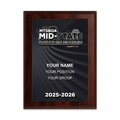 2025-2026 MTSBOA Mid-State Honor Ensembles 6x8 Plaque