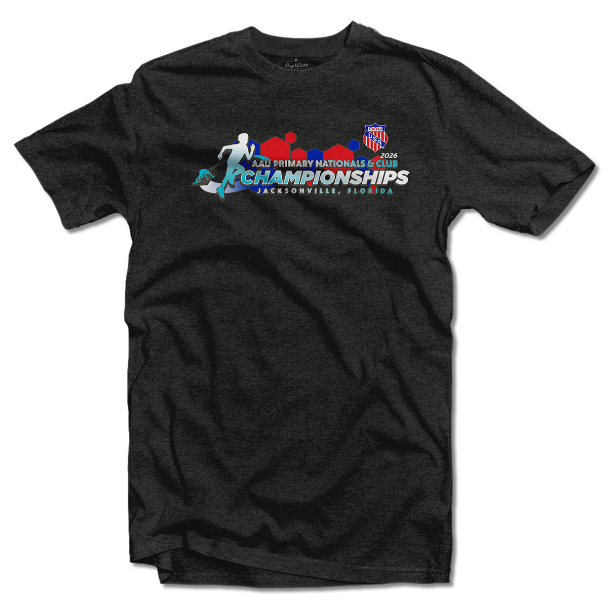 2026 AAU Track & Field Club Championships and Primary Nationals T-Shirt (Heather Black)