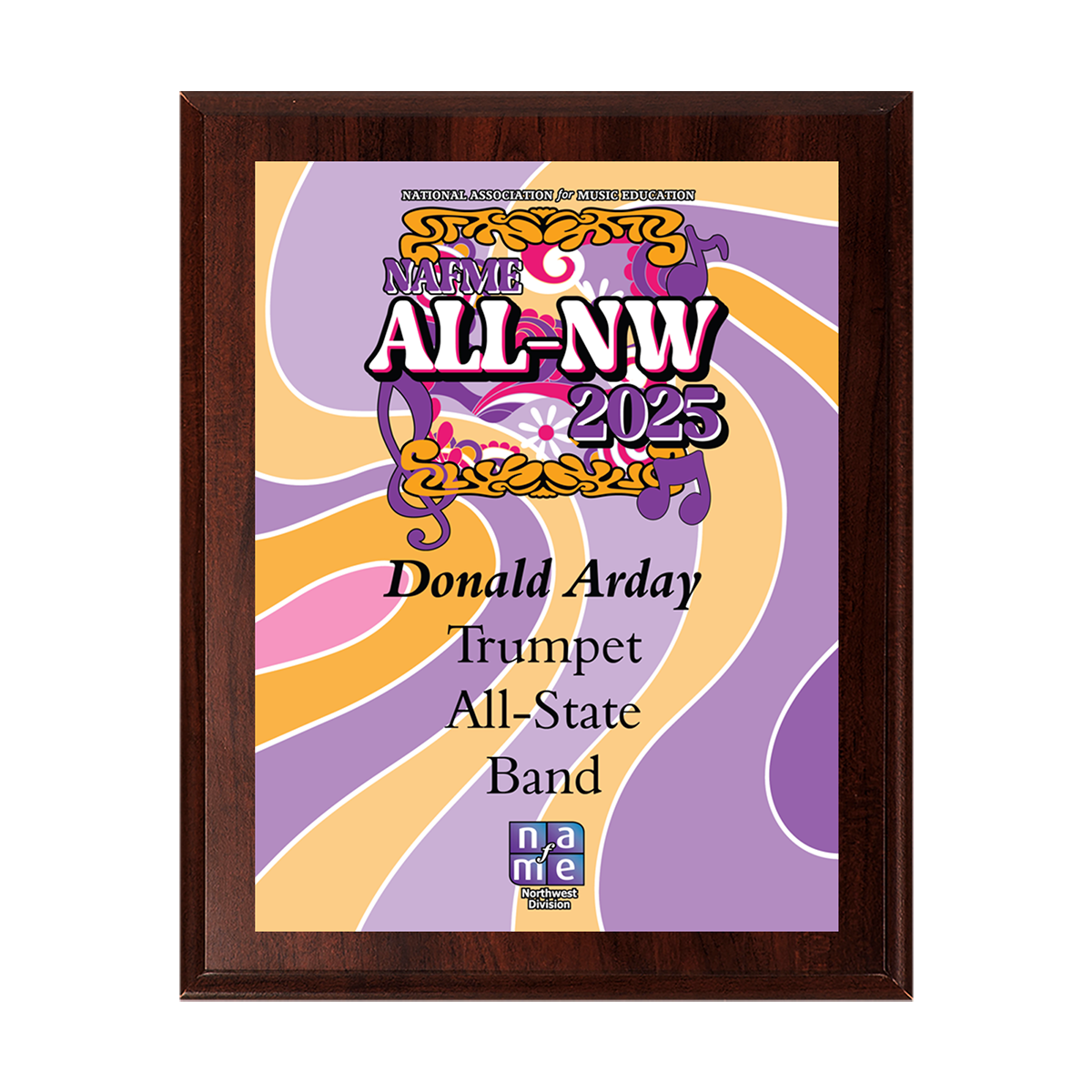 2025 NAfME All-Northwest 8x10 Plaque