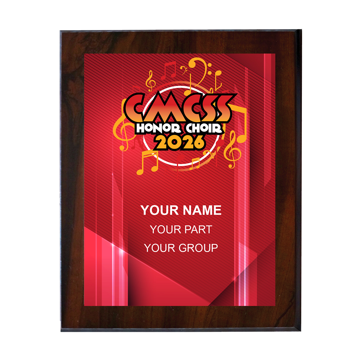 2026 CMCSS Honor Choir 6x8 Plaque