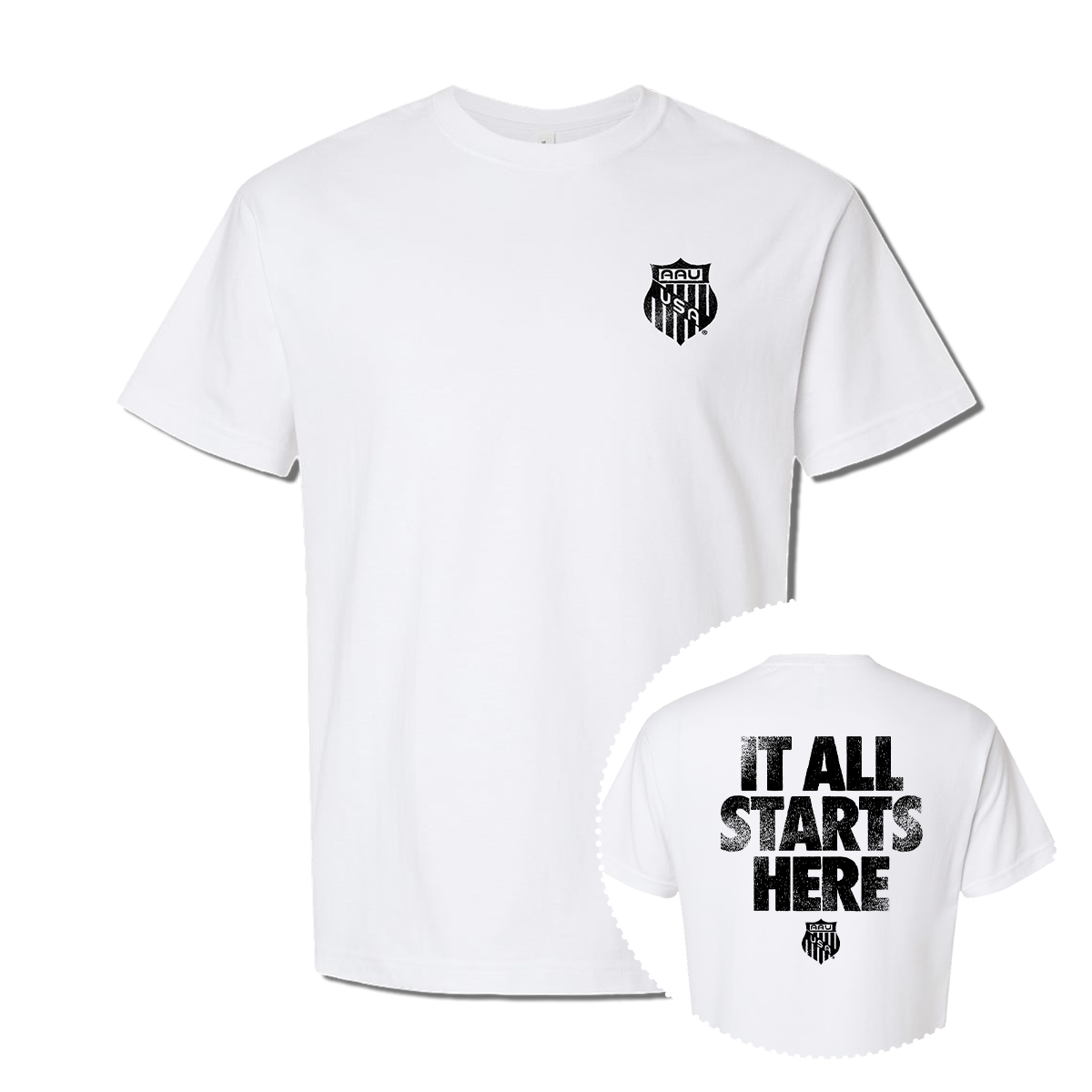 AAU It All Starts Here T-Shirt (White)