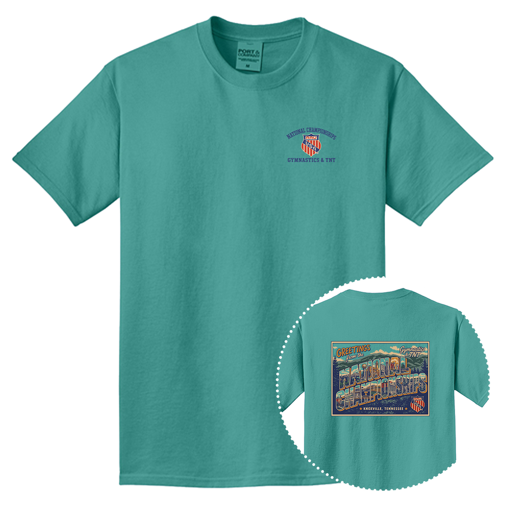2026 AAU Gymnastics & TNT Nationals Postcard T-Shirt (Jade)