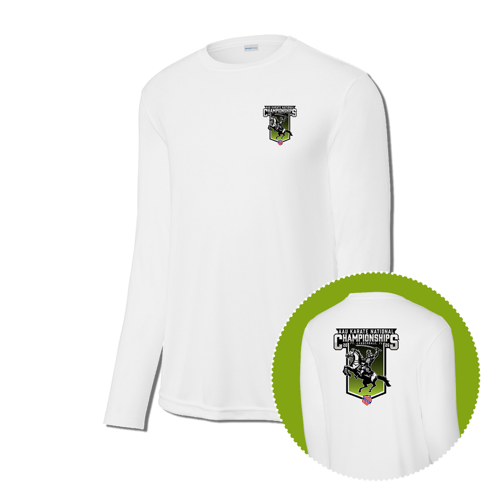 2026 AAU Karate National Championships Long Sleeve Performance T-Shirt (White)