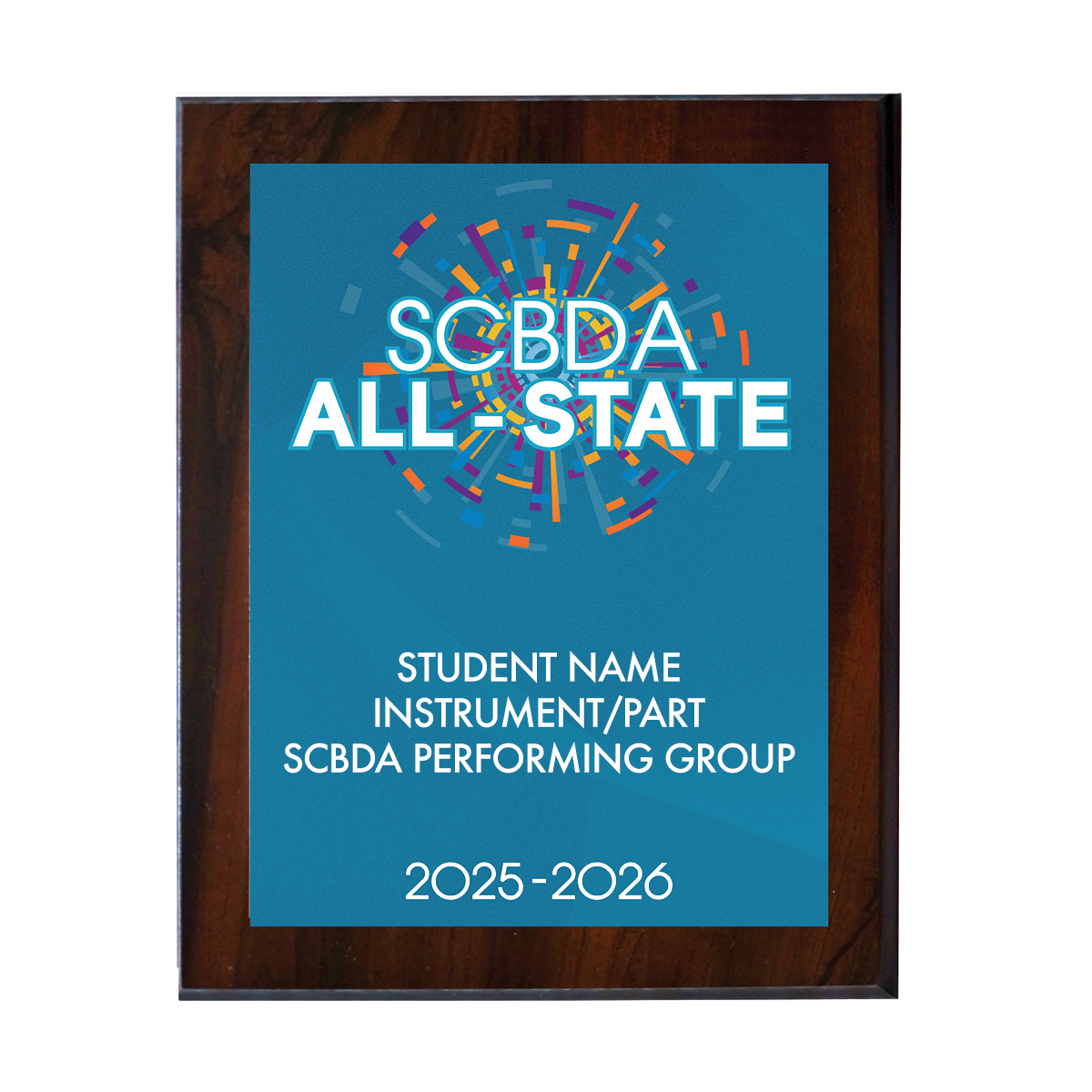 2026 SCBDA All-State 8x10 Plaque