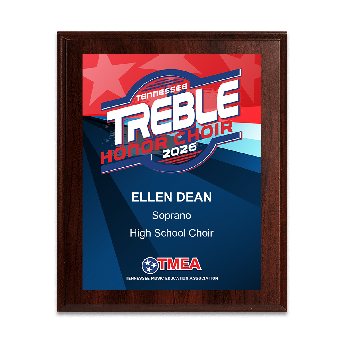 2026 TnMEA Treble Choir 8x10 Plaque